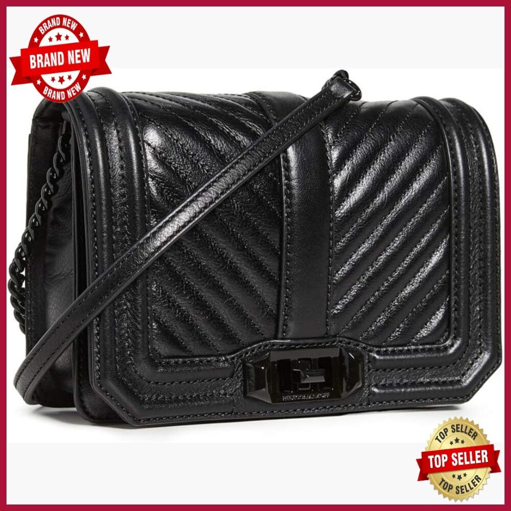 Quilted Leather Crossbody Bag with Chain Strap, Clutch Convertible
